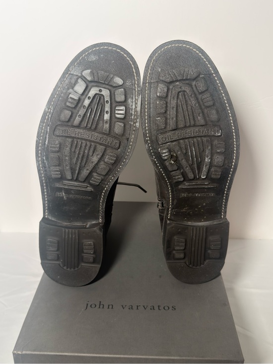 John Varvatos Dark Brown Leather Lace-Up Combat Boots main image 8